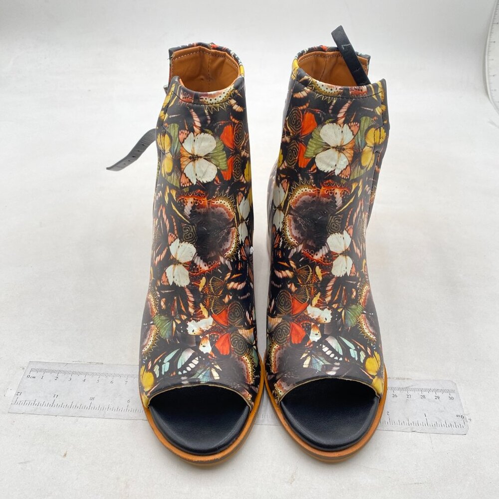 FSJ Women Peep Open Toe Sandals Boot Cut Out Buckle Ankle Bootie Butterfly Print - Picture 3 of 8